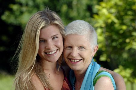 Mother and daughter share some tender moments. の写真素材
