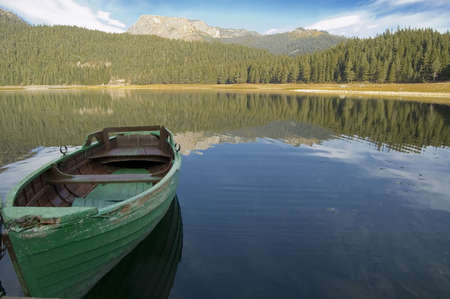 Boats on the lake dockの写真素材