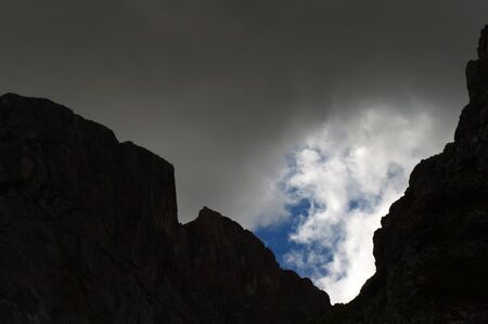 peaks and skyの写真素材