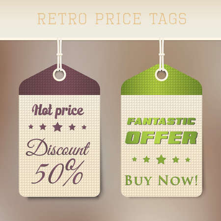 Sale retro price tags. Vectorのイラスト素材