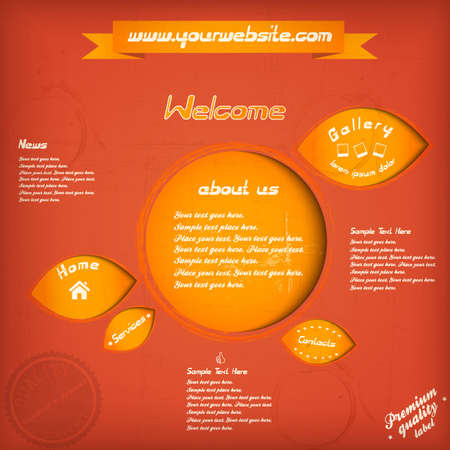 Retro website template. のイラスト素材