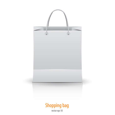 Shopping paper bag isolated on white.のイラスト素材
