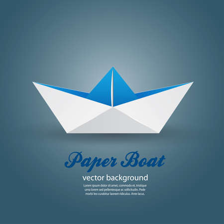 Origami paper boat . Vectorのイラスト素材