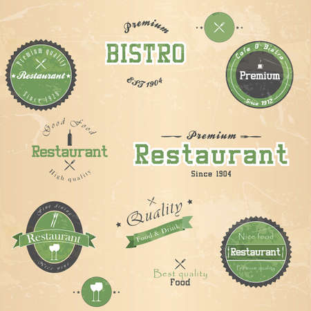 Set of vintage retro restaurant badges. Vectorのイラスト素材