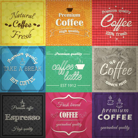 Set of retro coffe label cards. のイラスト素材