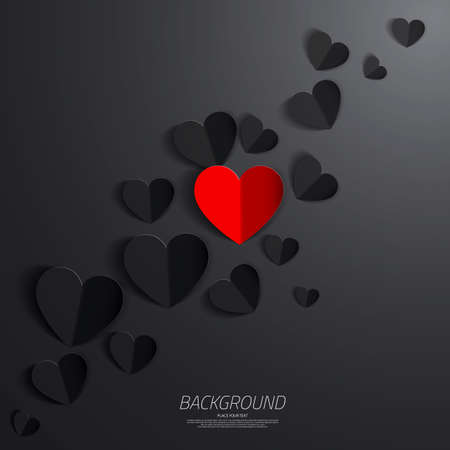 Paper heart love card. のイラスト素材