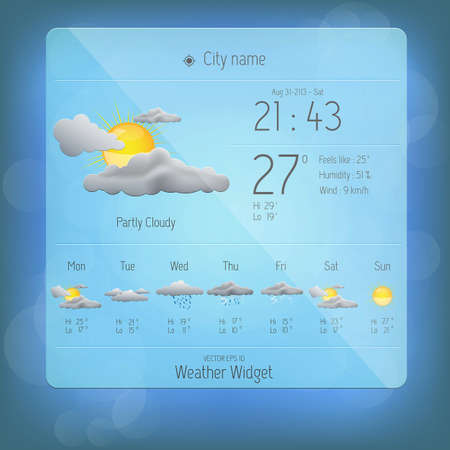 Weather widget template. Vectorのイラスト素材