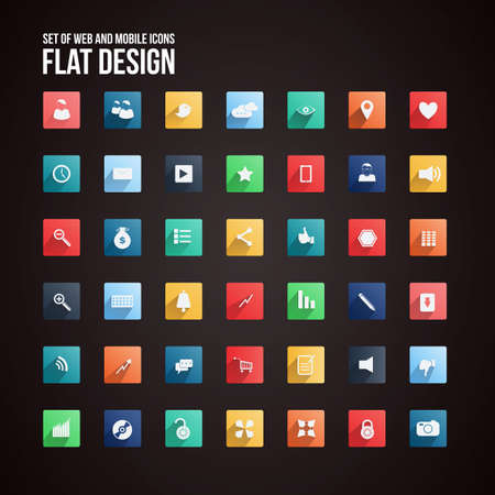 Universal Flat icon set for Web and Mobile. のイラスト素材