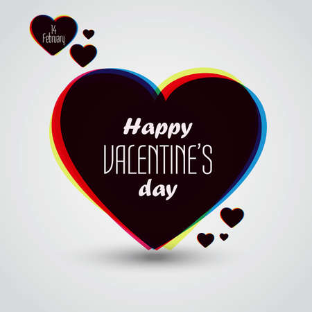 Valentines Day Card With Hearts. Vectorのイラスト素材