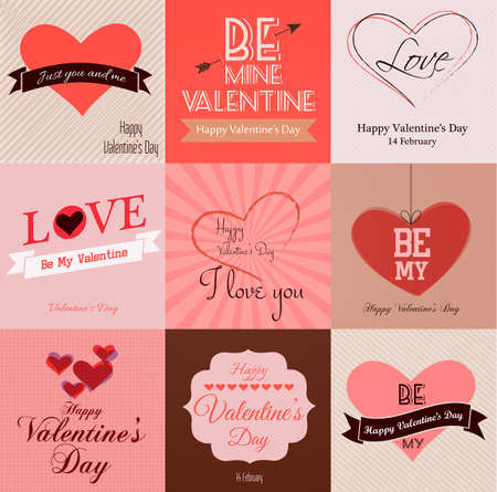 Happy valentines day cards. Vectorのイラスト素材