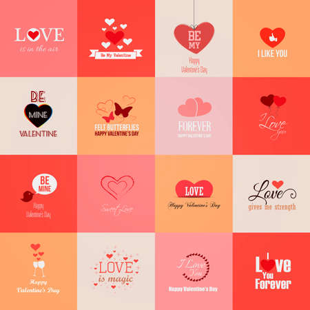 Happy valentines day cards. Vectorのイラスト素材