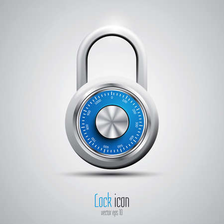 Security concept with locked combination pad lock. Vectorのイラスト素材