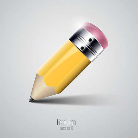 Yellow pencil icon. Vectorのイラスト素材