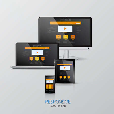 Responsive Web design. Mock-up. Vectorのイラスト素材