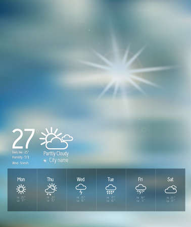 Set of weather icons for web and mobile. のイラスト素材