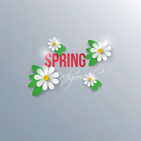Abstract spring background with paper flowers. Vectorのイラスト素材
