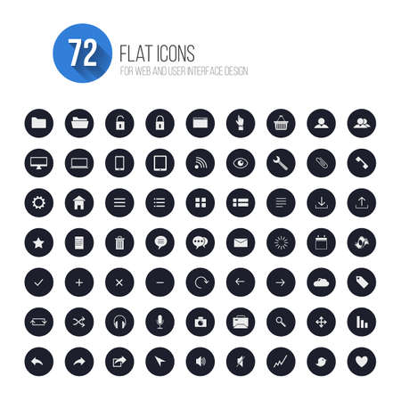 Set of icons for mobile app and web. Flat desing with trendy colors. のイラスト素材