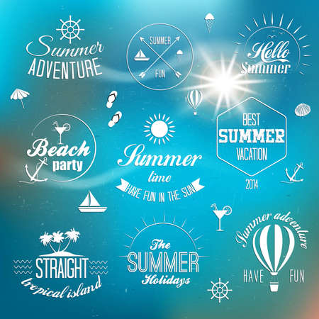 Summer holidays design elements and typography designのイラスト素材