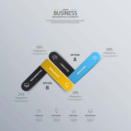 Modern Design Minimal infographic template - can be used for infographics , numbered banners , horizontal cutout lines , graphic or website. Vectorのイラスト素材