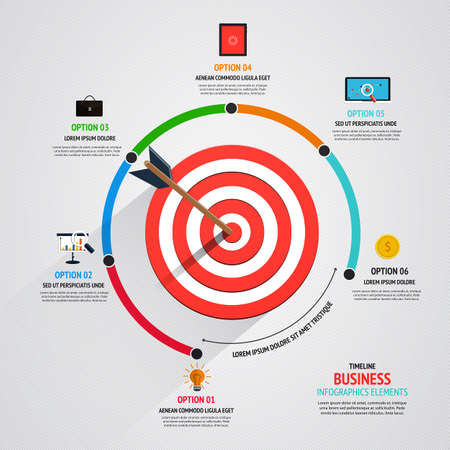 Business target marketing concept. Infographics template. Vectorのイラスト素材