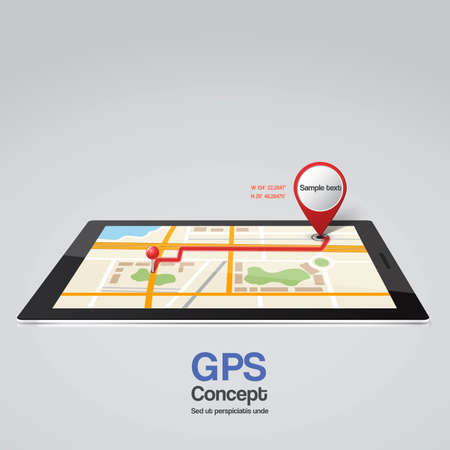 Mobile phone with pointer on screen, GPS concept. Vectorのイラスト素材