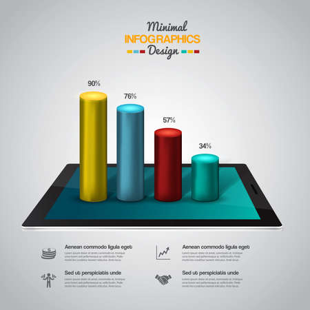 Modern Infographic on Tablet PC. Vectorのイラスト素材
