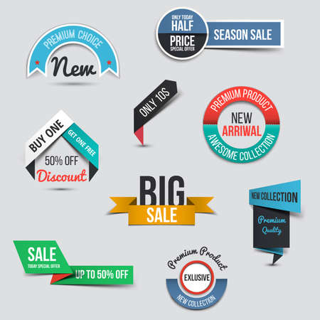 Collection of Sale Discount Styled origami Banners