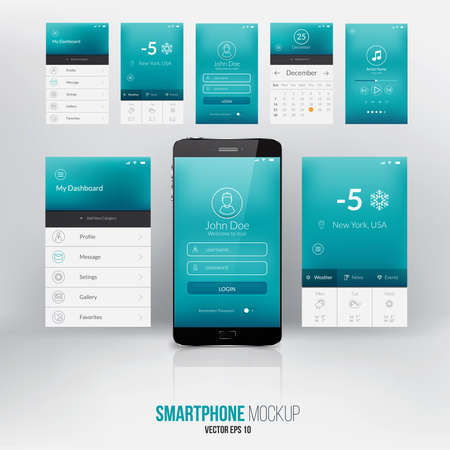 Modern user interface screen template for mobile smart phone or web site. Vectorのイラスト素材