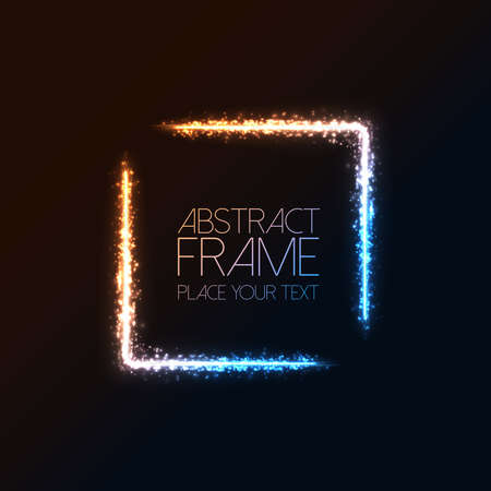Abstract dark background with color light frame. Vectorのイラスト素材