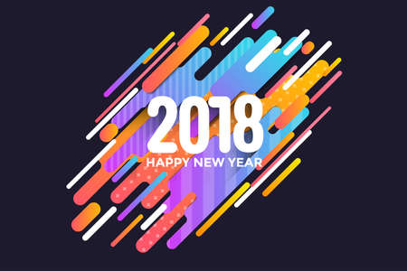 Modern styled Happy new year 2018 greeting card.のイラスト素材
