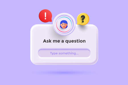 Typeform or frequently asked question concept. Online communication, getting help information,...
