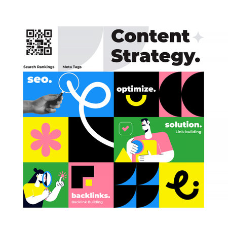Geometric Data Analysis and Seo collage set. Trendy collage design with hand drawn elements for poster in trendy halftone style Business data and market concept.  Vector illustrationのイラスト素材