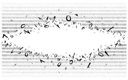 Breakthrough into binary code on white. Background. Illustration. Vector EPS-10.のイラスト素材