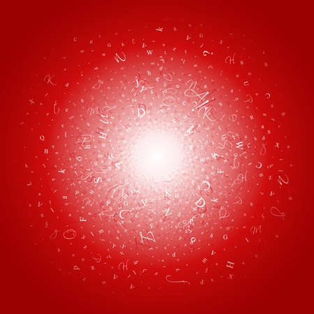 Abstract background of alphabet symbols. World book and copyright day. International Day of writer. International Day of the Book. World Book Day. Studying and learning concept. Illustration.のイラスト素材