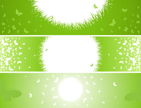 Spring and summer time banners. Vector illustration.のイラスト素材