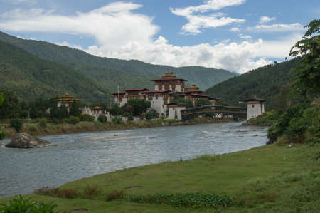 The Dzong of Punakha in Bhutanの写真素材