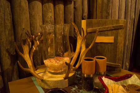 A decorated table in Laplandの写真素材