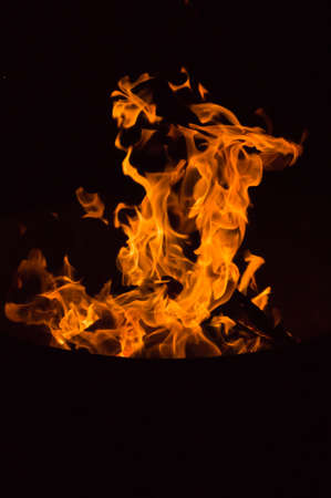 The flames of a bonfireの写真素材