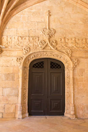 An architectual detail of the JerÃ³nimos Monastery in Lisbon, Portugalの写真素材