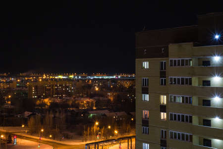 Night city in Octoberの写真素材