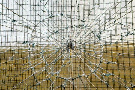 Broken cracked glassの写真素材