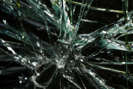 cracked glass close upの写真素材