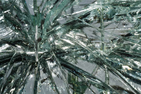 cracked glass close up