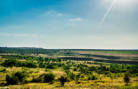 landscape field mountain expanse