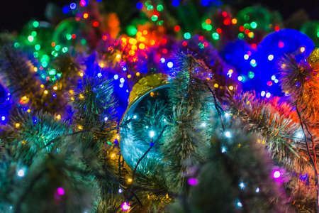 Christmas bell new year dressed Christmas tree holidayの写真素材