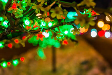 glowing bright tree colors night Christmas mood
