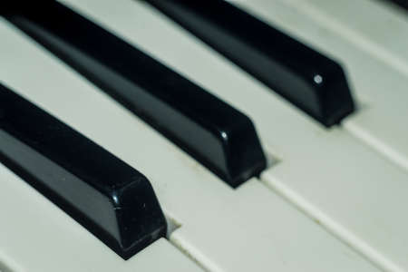 piano keys close-up macro photos of musical instrumentsの写真素材