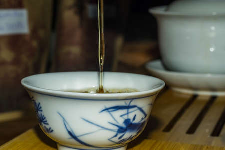 tea ceremony kettle tea bowl Chinese style healthの写真素材