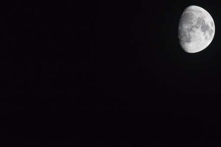 the moon on a black background, 70 of the moon the moon in Siberiaの写真素材