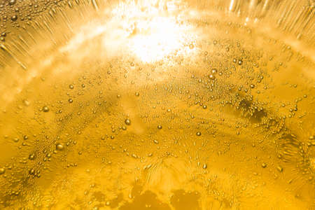 beer bubbles close-up